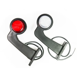 2 x LED Rubber Side Light 12 V 24 V with Old School Style Neon Position Light Car Truck Car Caravan Car Lamp Light Red White