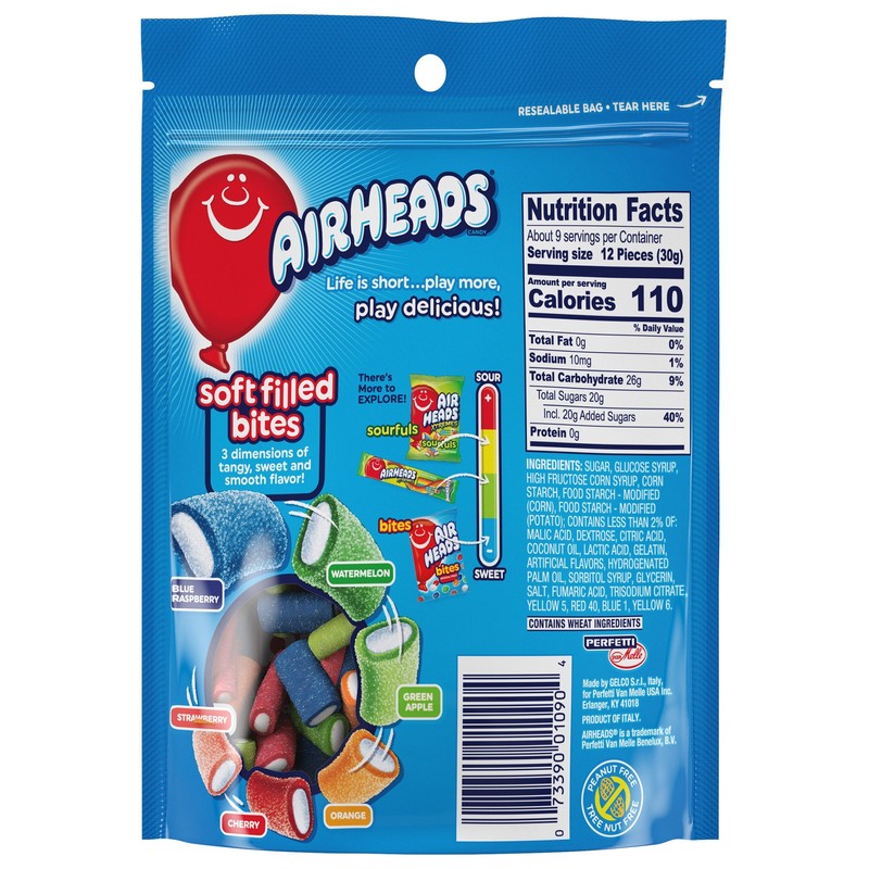 Airheads Soft Filled Bites, Halloween Trick or Treat Candy, Assorted