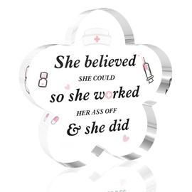 Nurse Gifts for Women Acrylic Plaque Flower Shape Graduation Gift for Nurse Female Gifts for New Nurse Graduates Nurse Week Appreciation Birthday Christmas Gift for RN Nurse Practitioner School Nurse