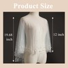YAEISM Pearl Wedding Shawl White Wrap Shrug Bridal Cape Sheer
