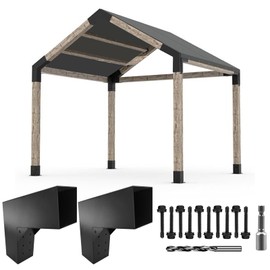 ITeVe.GD 30-Degree Angle Pergola DIY Bracket Kits,2-Way L-Shaped Woodwork Brackets with Stainless Steel Screws for 4" x 4"(Actual:3.5" x 3.5") Lumber for Outdoor Pergola,Proch,Passageway - 2Pack