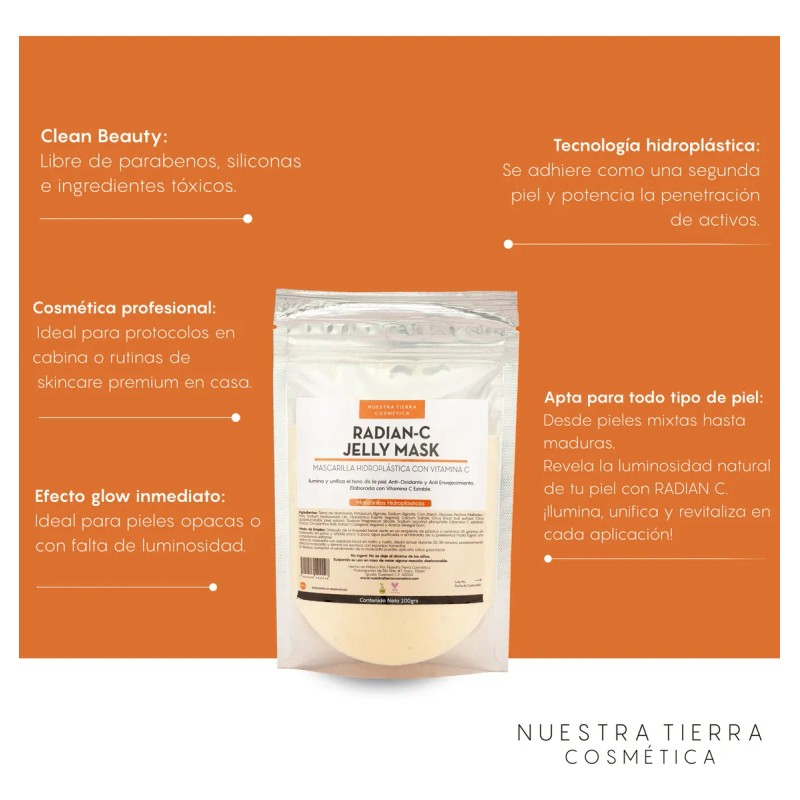 🔥 Mascarilla hidro plástica iluminadora anti manchas con vit c