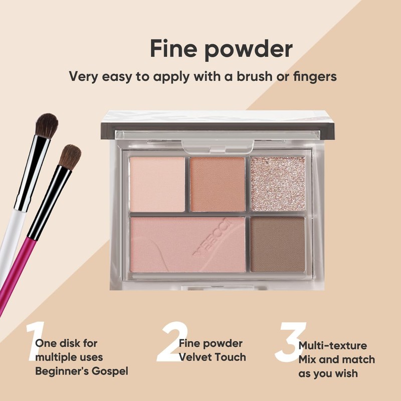 VEECCI Eyeshadow Palette, Versatile Glitter Shadows for Women with Blendable