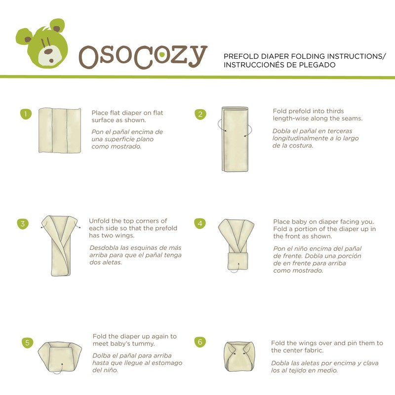 Unbleached Prefold Cloth Diapers by OsoCozy – 100% Cotton, Durable,