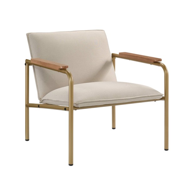 Sauder Coral Cape Lounge Chair, L: 26.77" x W: 28.35" x H: 26.77", Ivory finish