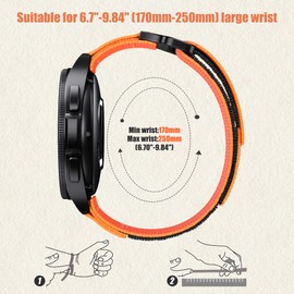 NotoCity for Garmin Vivoactive 4 Band/Venu 3 Band, 22mm Nylon Rugged Loop Strap for Galaxy Watch 3 45mm/Galaxy Watch 46mm/Gear S3 Frontier Band (Orange,L)