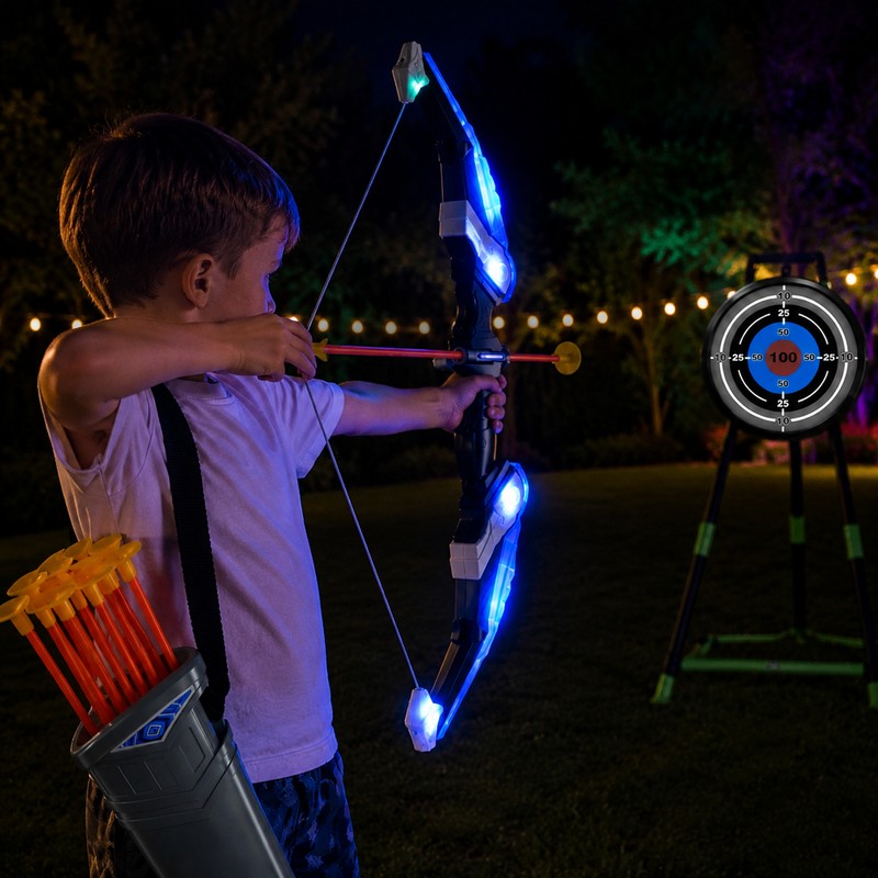 Kids Bow and Arrow Set with Target – LED Light