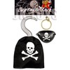 Pirate Hook, Eye Patch, Earing Kids Costume Accessory Pack