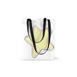 Le Jardin du Lin Printed Shopping Bag with Two Black Long Handles, Foldable Fabric Bag with Two Long Handles, Size: 48 x 55 cm