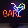 Neon sign Bar Martini Olive Bar Man Cave hand blown glass sculpture table lamp