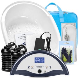 Ionic Foot Bath Detox Machine, Portable Ionic Detox Foot Spa Cleanse System with LED Display, Heated Belt, Wrist Strap, Arrays, Liners & Travel Handbag for Home & Spa Use