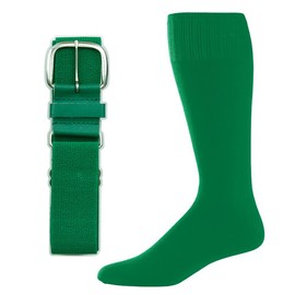 SteelLocker Baseball/Softball Belt & Sock Combo (Small (Youth 12-5, Ladies 4-7), Kelly Green)