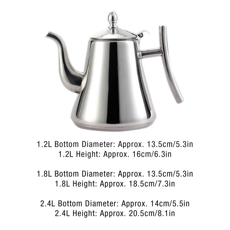 Teapot with Filter 201 Stainless Steel Thickened Gooseneck Pour Over