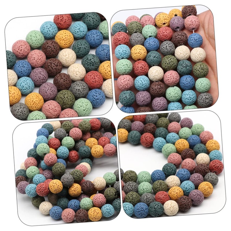 jojofuny 40pcs Volcanic Loose Beads Spacer Beads for DIY Jewelry