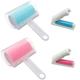 Accfore 4 Pack Sticky Lint Roller with Cover,Reusable Washable Travel Dust Picker Cleaner Remover Cleaner with Cover for Clothes Pet Hair Debris Carseats