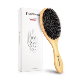 Eagle Fortress Cepillo de cerdas de jabalí para mujer, cepillo desenredante para cabello húmedo, seco y dañado con pasadores largos para cabello grues