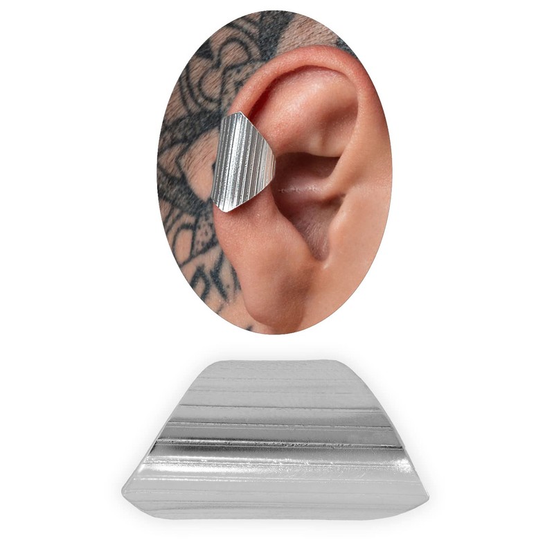 Black sterling silver ear cuff for men, men's earring, earring