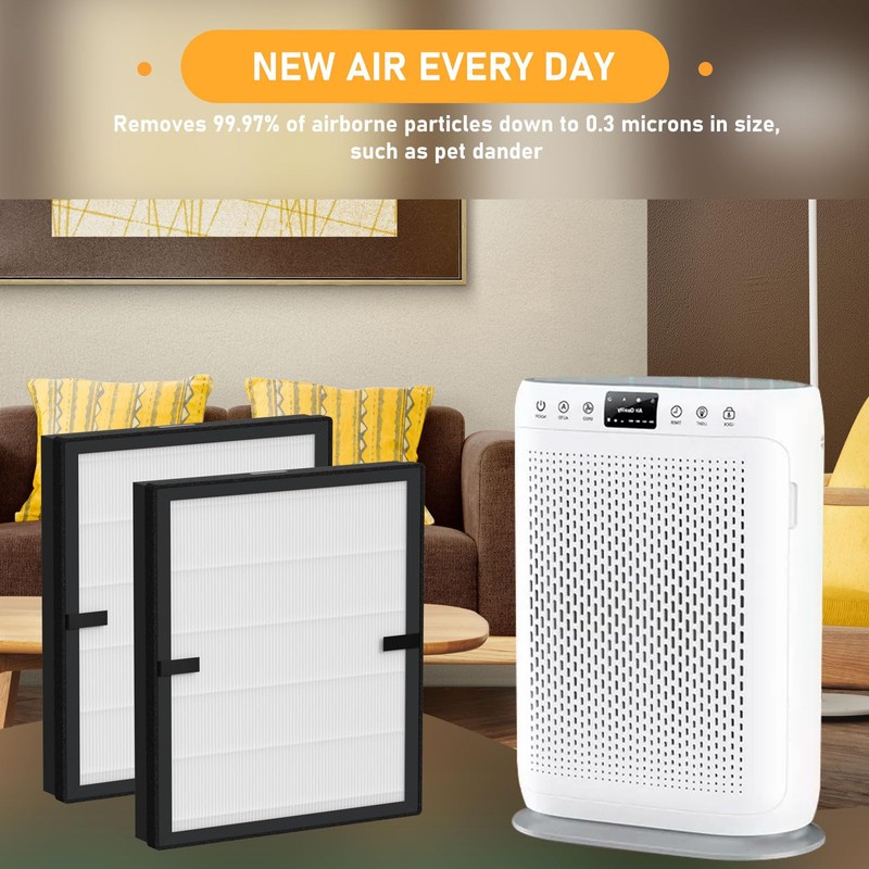 Allisfresh E-200 True HEPA Filter Replacement Compatible with Lunino E-200