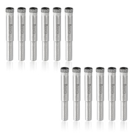 Luomorgo 12Pcs 8mm/5/16 inch Diamond Hole Saw, 1-1/4 inch Cutting Depth Diamond Diamond Drill Bits for Glass Ceramic Marble Porcelain Tile Granite Quartz Gemstone