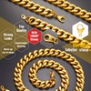 Gold Cuban Chain for Men 12mm 26inch Gold Thick Chain