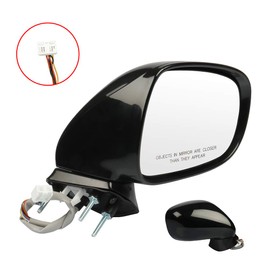 FINDAUTO Side View Mirror Compatible with 2006-2008 For Lexus IS250 350 Passenger Side Power Adjustment Power Heated Puddle Lamp Manual Folding Black Smooth SUB8791053241-PFM