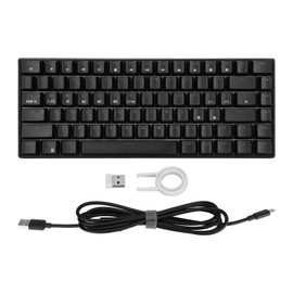 Mechanical Keyboard 82 Key RGB 3 Connection Modes Black Ergonomic Layout Computer Keyboard for Office 5V DCRed Switch