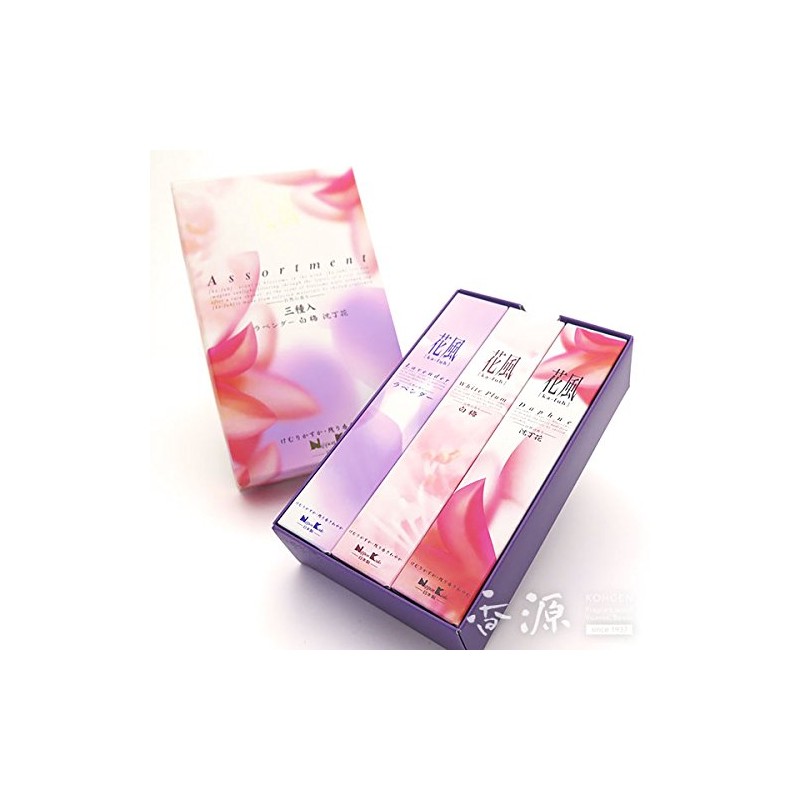 [Nihon Kodo Incense] Flower-Style 3 Types, Lavender, White Plum, Shinko