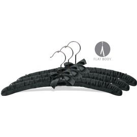 The Great American Hanger Company Black Satin Top Hanger (Box of 48)