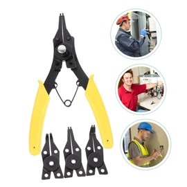 SEWACC 1 Set Multi Functional Circlip Plier Tool Kit Durable Spring Loaded Easy One Hand Operation for Automotive Plumbing and Mowers Ring Retaining Tool for Internal External Rings