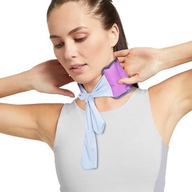 Cold Therapy Face Mask for Migraine & TMJ Relief, Reusable Gel Ice Pack mask with 3 Adjustable Straps, Full Face Coverage for Post-Surgery,Reduce Swelling/Comfort Cooling Puffy Eyes (White - Color: Pruple With Light Purple Band