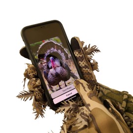 QuikCamo Touch Screen Compatible Lightweight 3D Leafy Camo Hunting Gloves for Men (Sml/Med, Mossy Oak Original Bottomland)