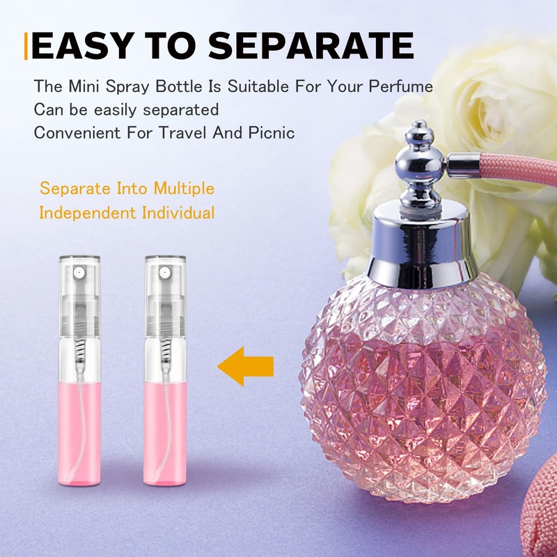 Csdtylh Mini Spray Bottle 5ml, Refillable Glass Spray Bottle, Glass