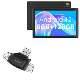 BoxWave Smart Gadget Compatible with SGIN T10 Android 12 Tablet (10 in) - AllReader SD Card Reader, microSD Card Reader SD Compact USB - Jet Black
