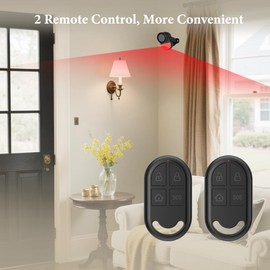 GALOOK Alarm System with 2 Remote Controls, 125 dB PIR Motion Sensor Alarm, Anti-Theft Alarm System, Home, Car, Motorhome, Garage, Apartment, Garden Shed - Black