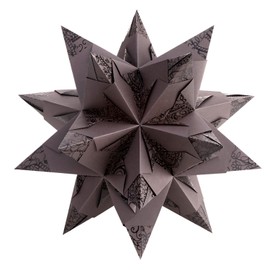 Folia Bascetta Star, Elegance Craft Set - Wildlife Black - 32 Sheets - 9.5 x 9.5 cm - Finished Size of the Paper Star Approx. 15 cm - Detailed Instructions (may not be in English) - 211/1010, 20 cm