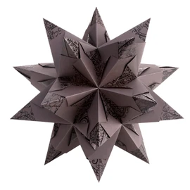 Folia Bascetta Star, Elegance Craft Set - Wildlife Black - 32 Sheets - 9.5 x 9.5 cm - Finished Size of the Paper Star Approx. 15 cm - Detailed Instructions (may not be in English) - 211/1010, 20 cm