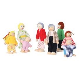 Wooden Dollhouse People for Kids Movable Cultivate Imagination Doll House Dolls Family for Interaction