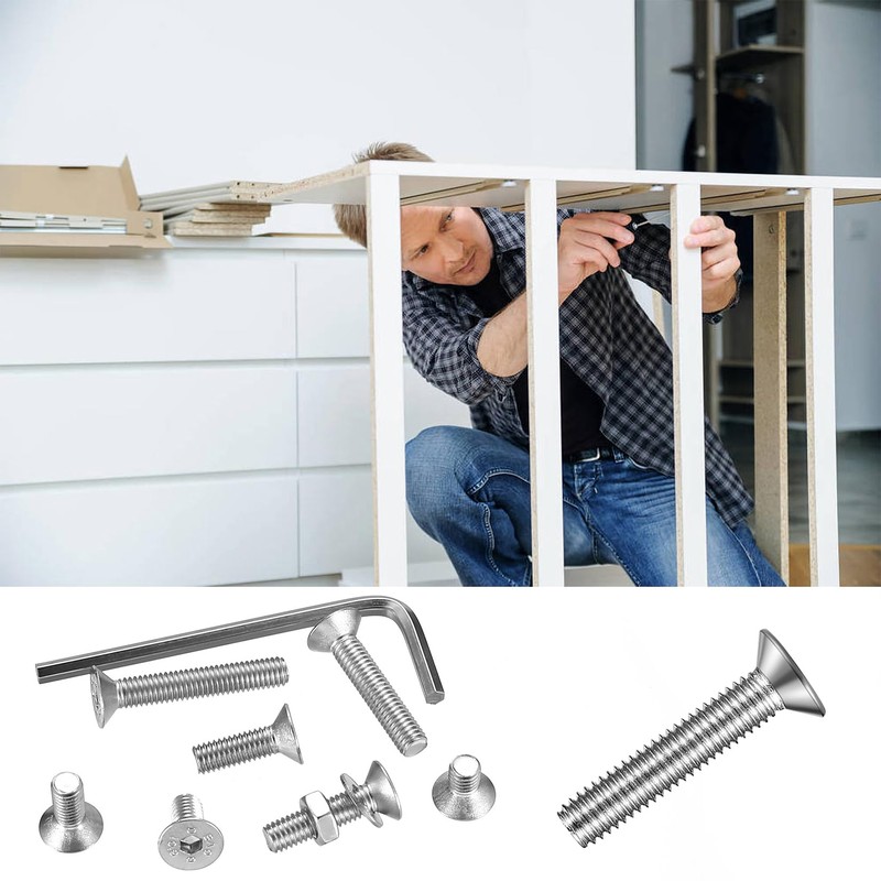 286 Piece M5 Screws Set, M5 Countersunk Screws Set, Flat