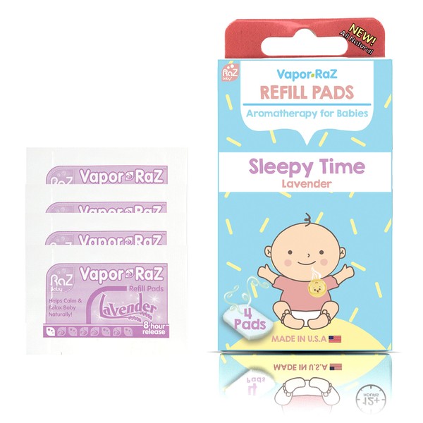 RaZbaby Vapor-RaZ Refills/Baby Sleepy Time & Relax/Use at Home & on The go/All Natural Lavender Oils / 4 Refills