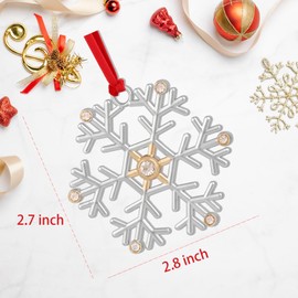 Snowflake Christmas Ornament -Silver and Gold Plated Christmas Ornament Set - Metal Snowflake Ornament for Christmas Tree - Snowflake Ornament Holidy Annual Keepsake (Style C)