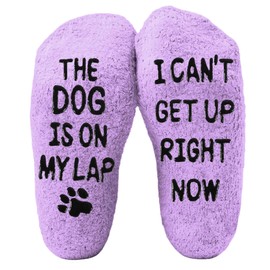 NOEMIN Birthday Gifts for Dog Lovers - Non Slip Funny Fuzzy Dog Socks Gifts for Mum Women