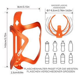 CNC Bicycle Bottle Holder, Bicycle Drink Holder, Bottle Holder for Road Bike/MTB/Mountain Bike, Orange
