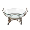 Deco 79 Tempered Glass Kitchen Serving Bowl with Copper Metal