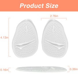 Ball of Foot Cushions, 4 Pairs Metatarsal Pads for Women Men, High Heels Non-Slip Comfort Pads, Reusable Foot Pads Shoe Support One Size Fits All Shoe Inserts