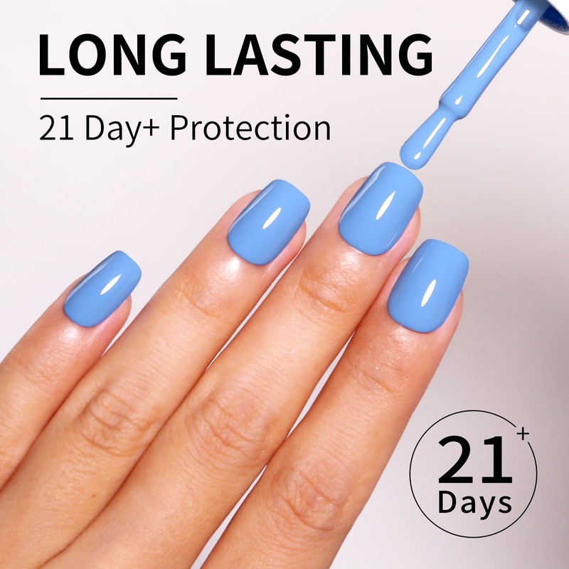 Firedeep Baby Blue Gel Nail Polish, 0.54 Fl Oz Large