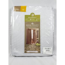 Royal Velvet Cool White Plaza Blackout Rod-Pocket Back Tab Panel, 50"x108"