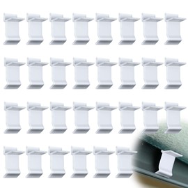 Wenfan 30 Pcs Table Rim Clips 1.26x0.79 Nylon Patio Table Clips for Glass and Acrylic Table Tops White Patio Furniture Clips - Help Support Tabletops in Rim