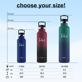 Thermos Flask, 500 ml, Thermos Flask, BPA-Free, Drinking Bottle with Straw, Leak-Proof Insulated Flask, Double Walled, Stainless Steel Water Bottle for Boys, Girls, School, Bicycle, Outdoor, Bubble