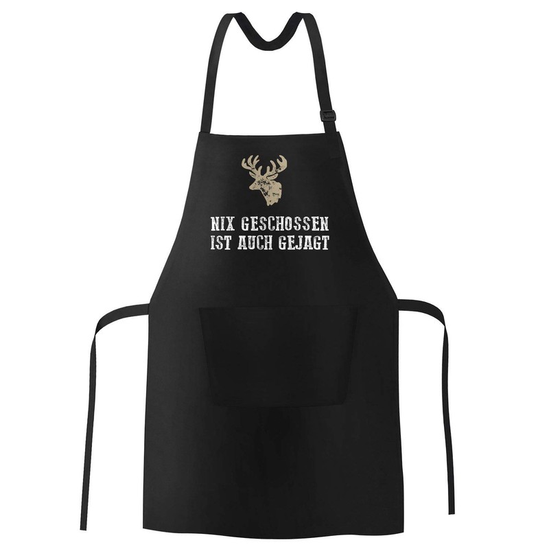 MoonWorks BBQ Apron for Men with Saying Fleisch ist mein