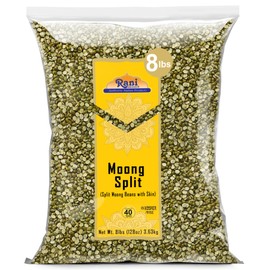 Rani Moong Split (Split Mung Beans with Skin) Lentils Indian 128oz (8lbs) 3.63kg Bulk ~ All Natural | Gluten Friendly | Non-GMO | Kosher | Vegan | Indian Origin